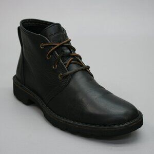 Frye Men's 11.5 Chukka Black Leather Lace-up Rubber Lug Sole Ankle Boots 3481373